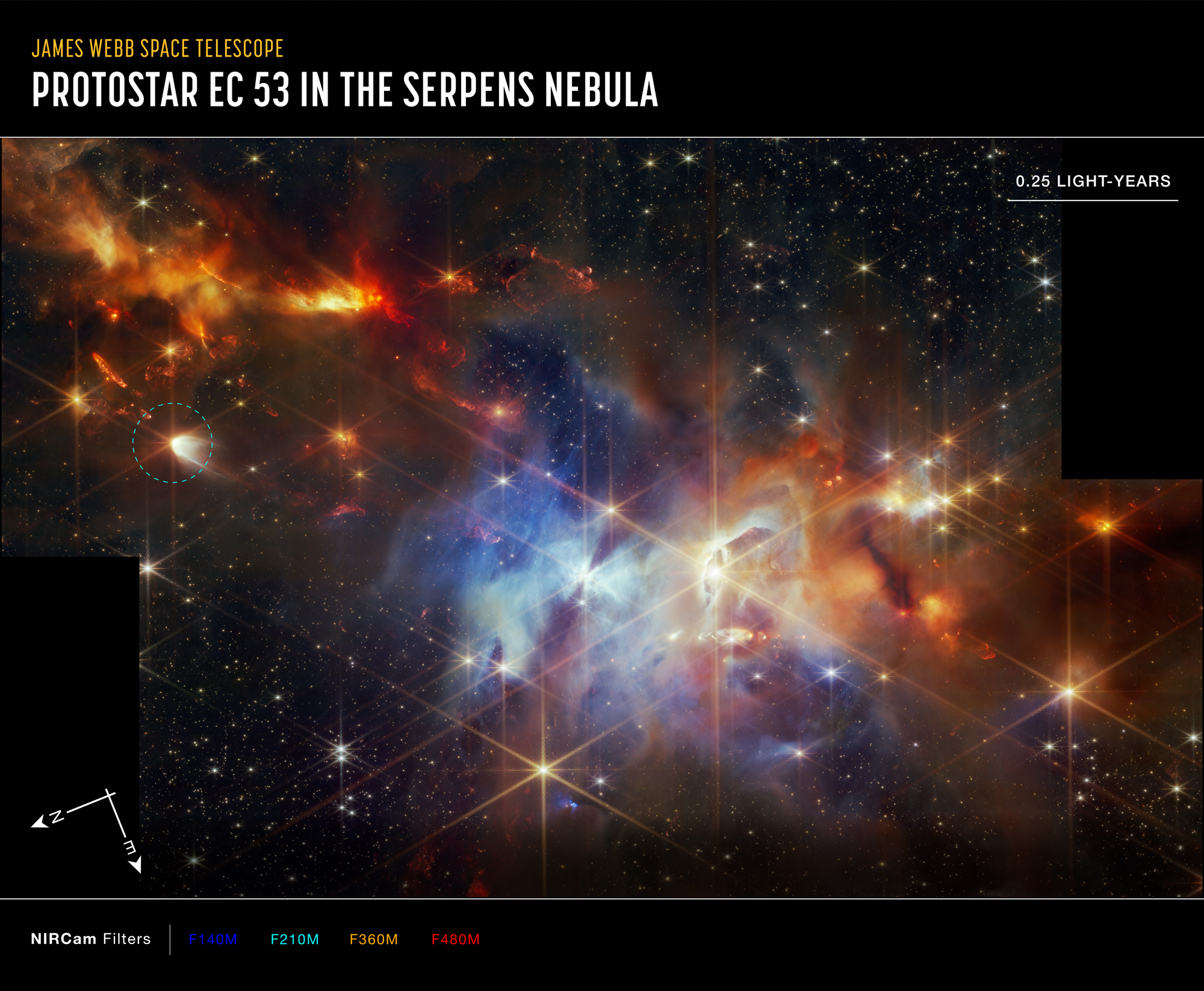 Protostar EC 53 in the Serpens Nebula (NIRCam Image) - NASA Science